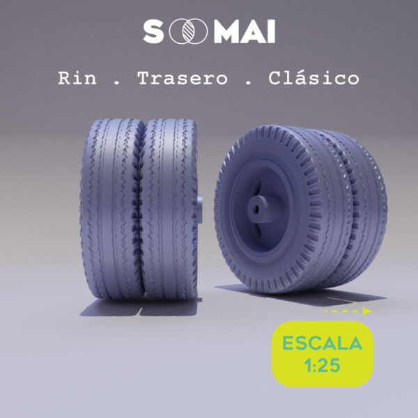 Rin trasero_ camión clásico Esc 1:25,1:32 y 1:43 STL - Image 2